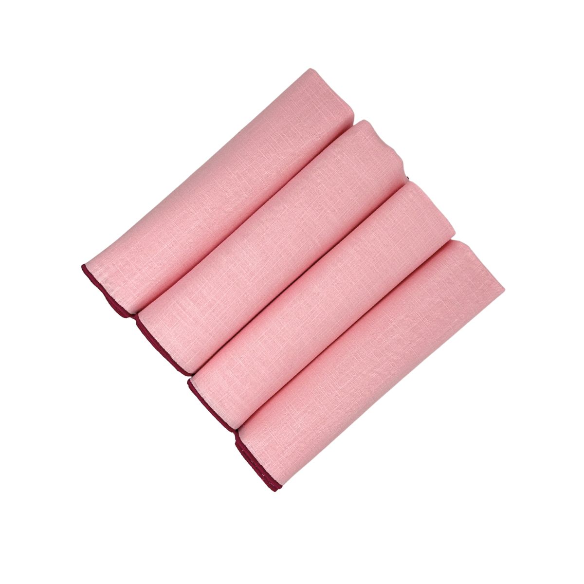 49 Set Of 4 Dinner Linen Napkins, Pink & Purple - Image 1