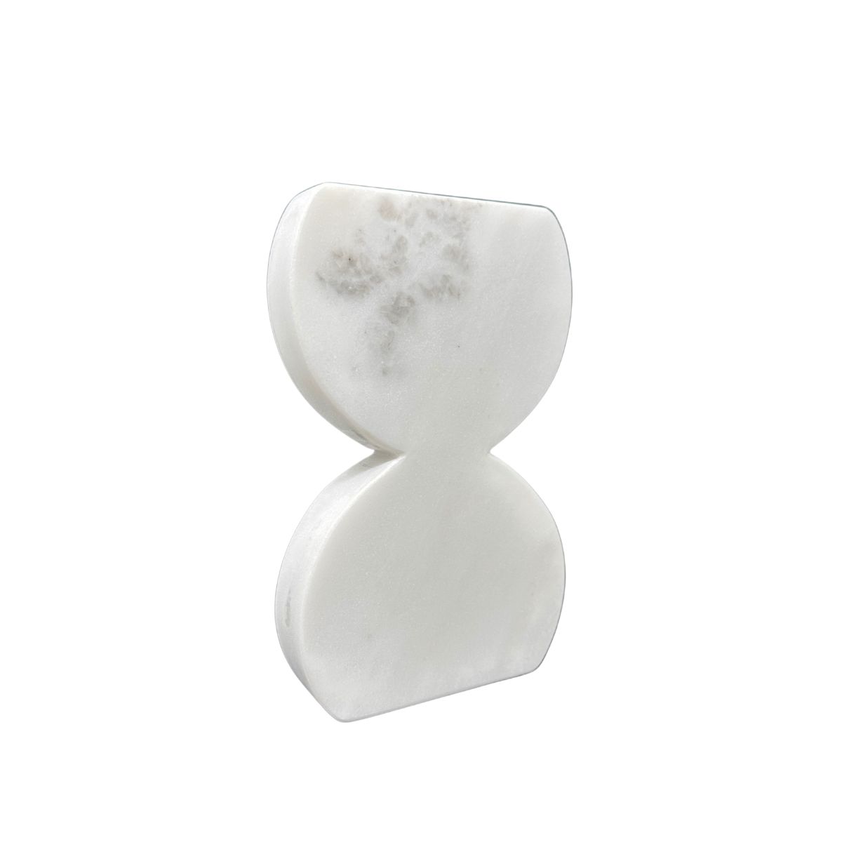 24 Hourglass Marble Bookend Large - White - Image 1