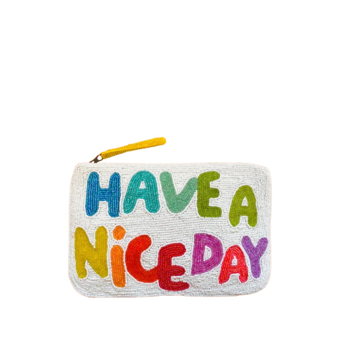 Jacksons 2026 (3) Have A Nice Day Beaded Purse - White And Multi - Image 1