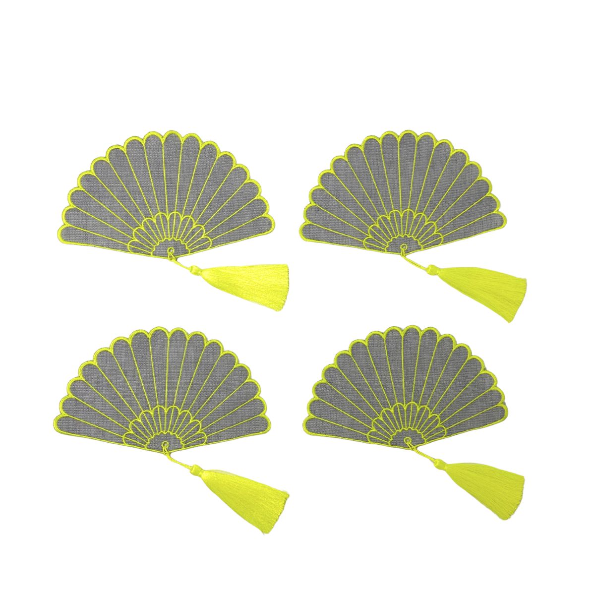 10 FAN Fluo Coctail Coaster Set of 4 - Yellow - Image 1
