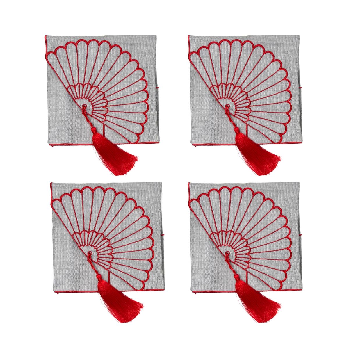 22 FAN Napkin Set of 4 - Red - Image 1