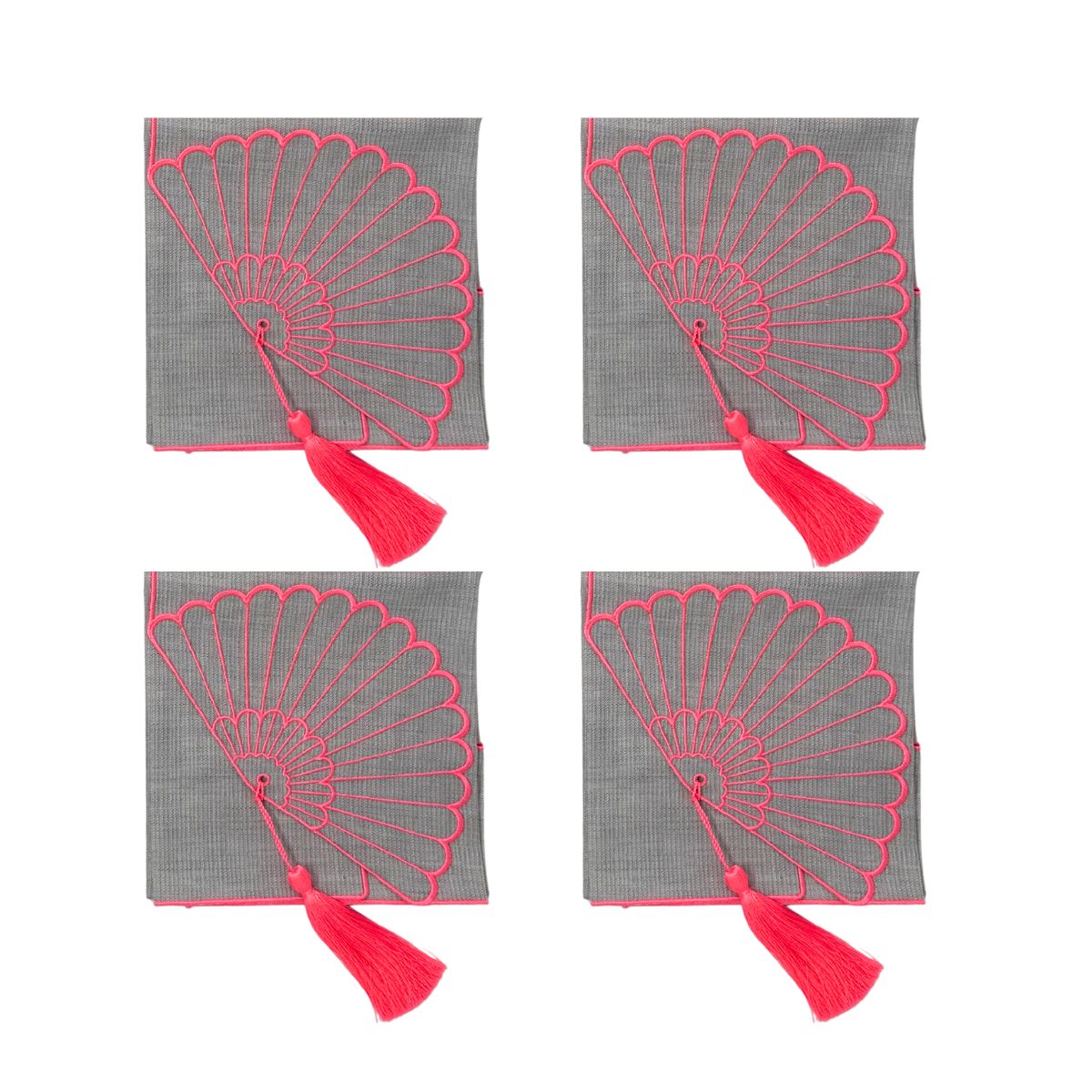 28 FAN Napkin Set of 4 - Pink - Image 1
