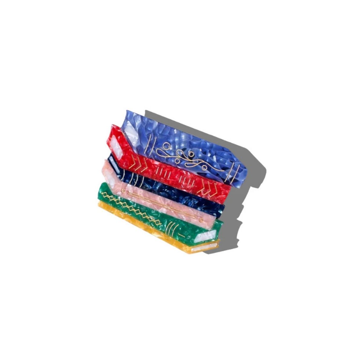 29 Hand-Painted Book Stack Claw Hair Clip - Image 1