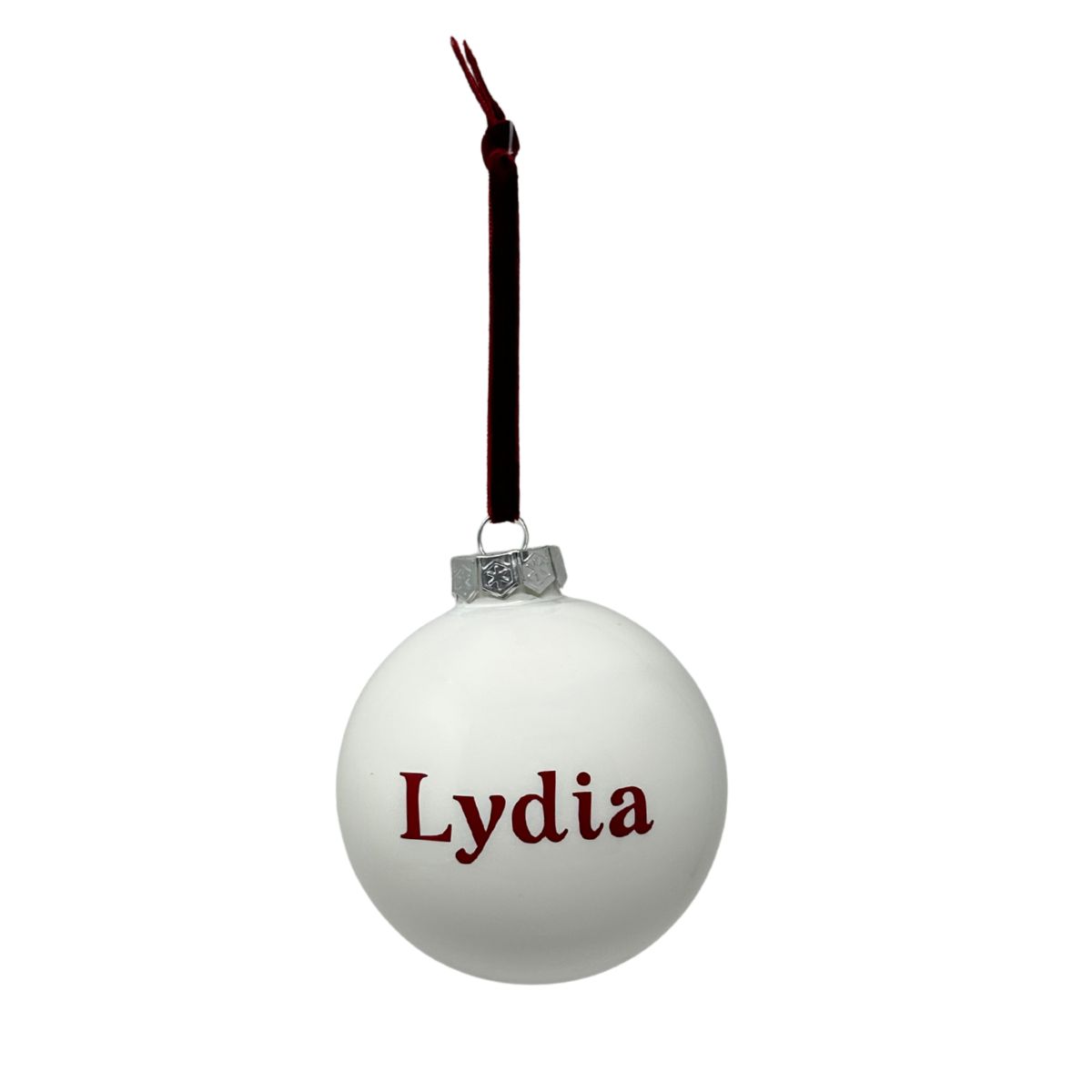 2 Personalized Christmas Ornament - White Gloss - Image 1