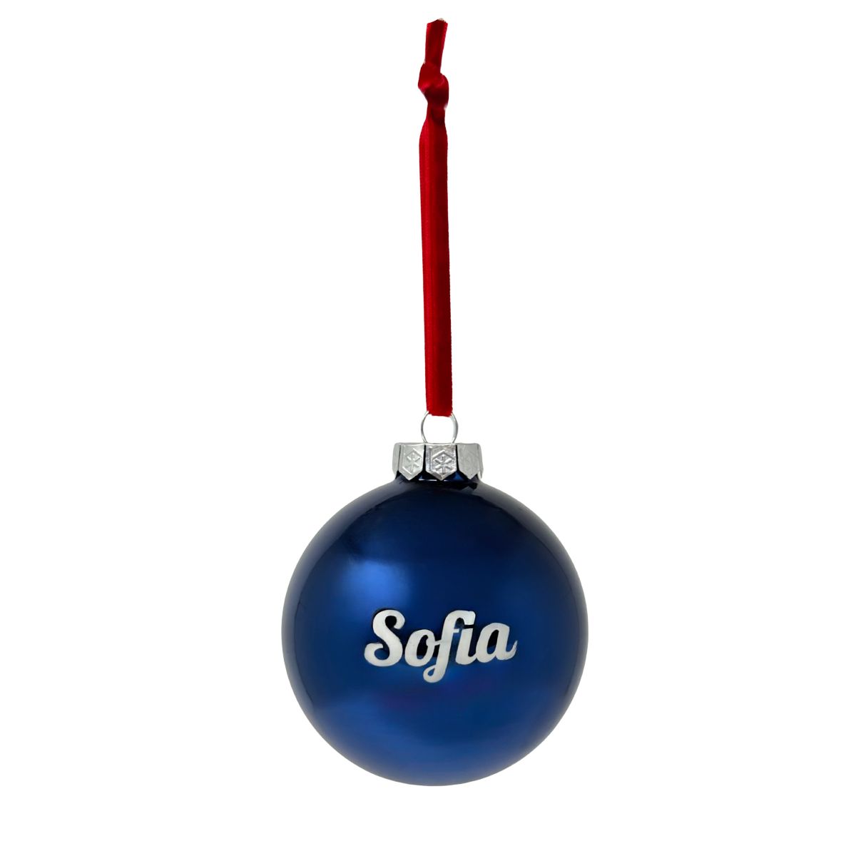 2 Personalized Christmas Ornament - Blue Gloss - Image 1