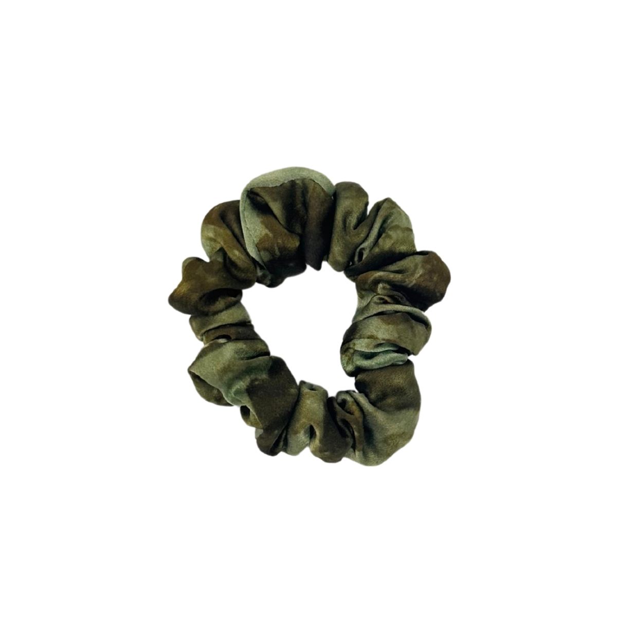 68 Emerald Naturally Dyed Small Silk Scrunchie - Image 1