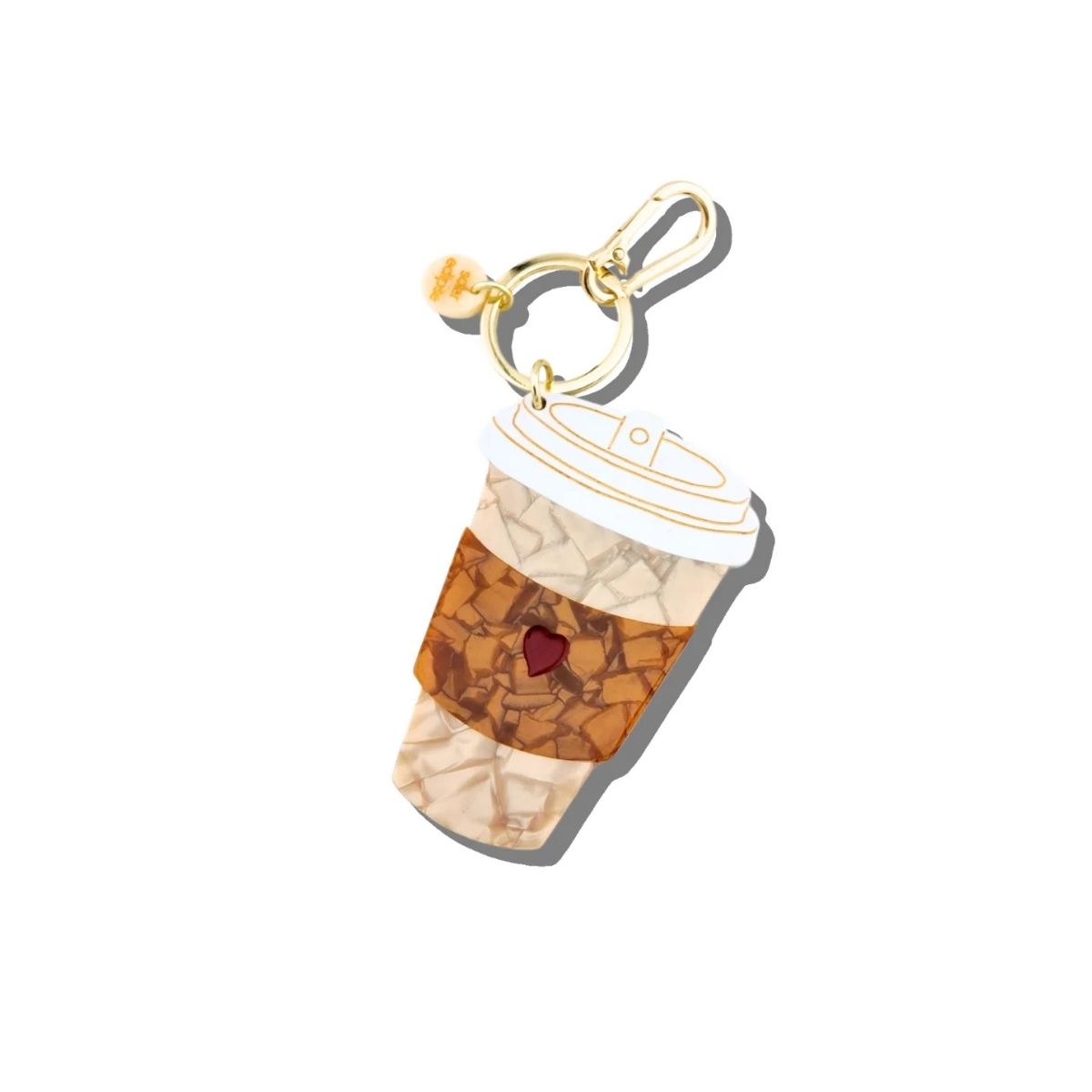 100 Hand-Painted Coffee Cup Bag Charm + Keychain - Image 1
