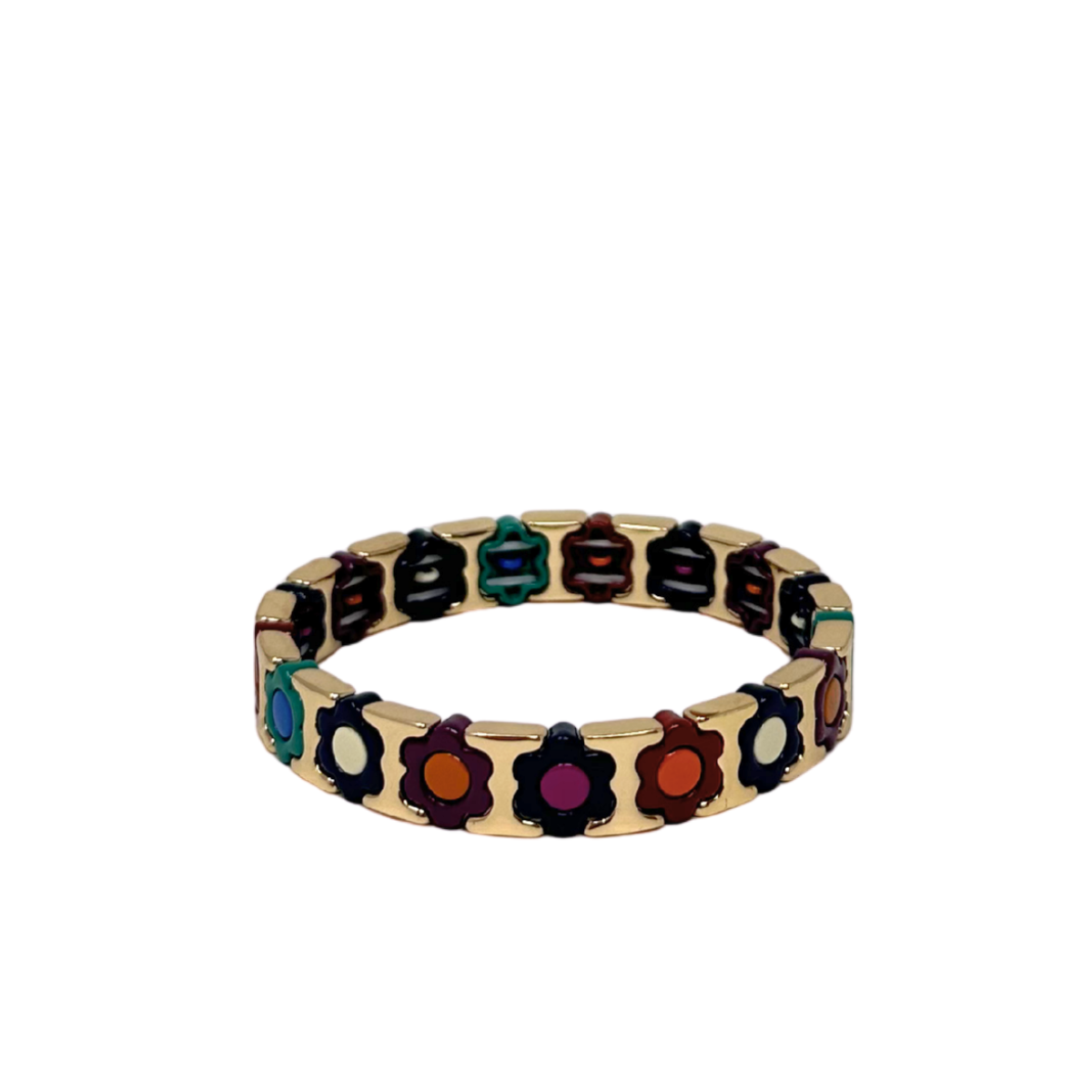 192 Mamacita Daisy Tile Bracelet Gold/Multicolor - Image 1