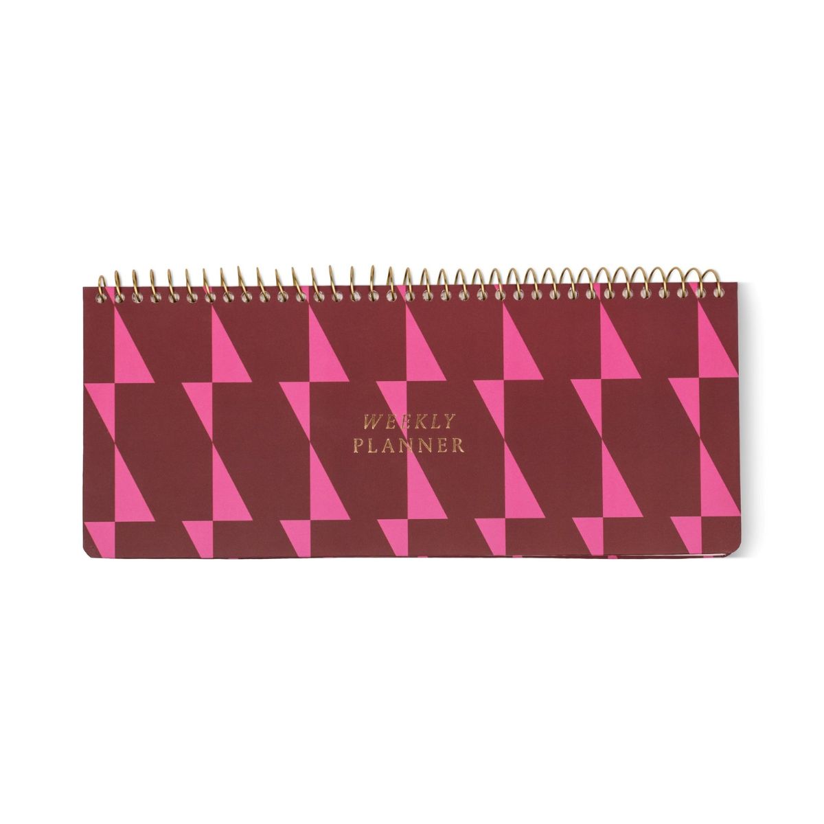 244 Color Block Weekly Planner Pad - Burgundy And Pink - Image 1