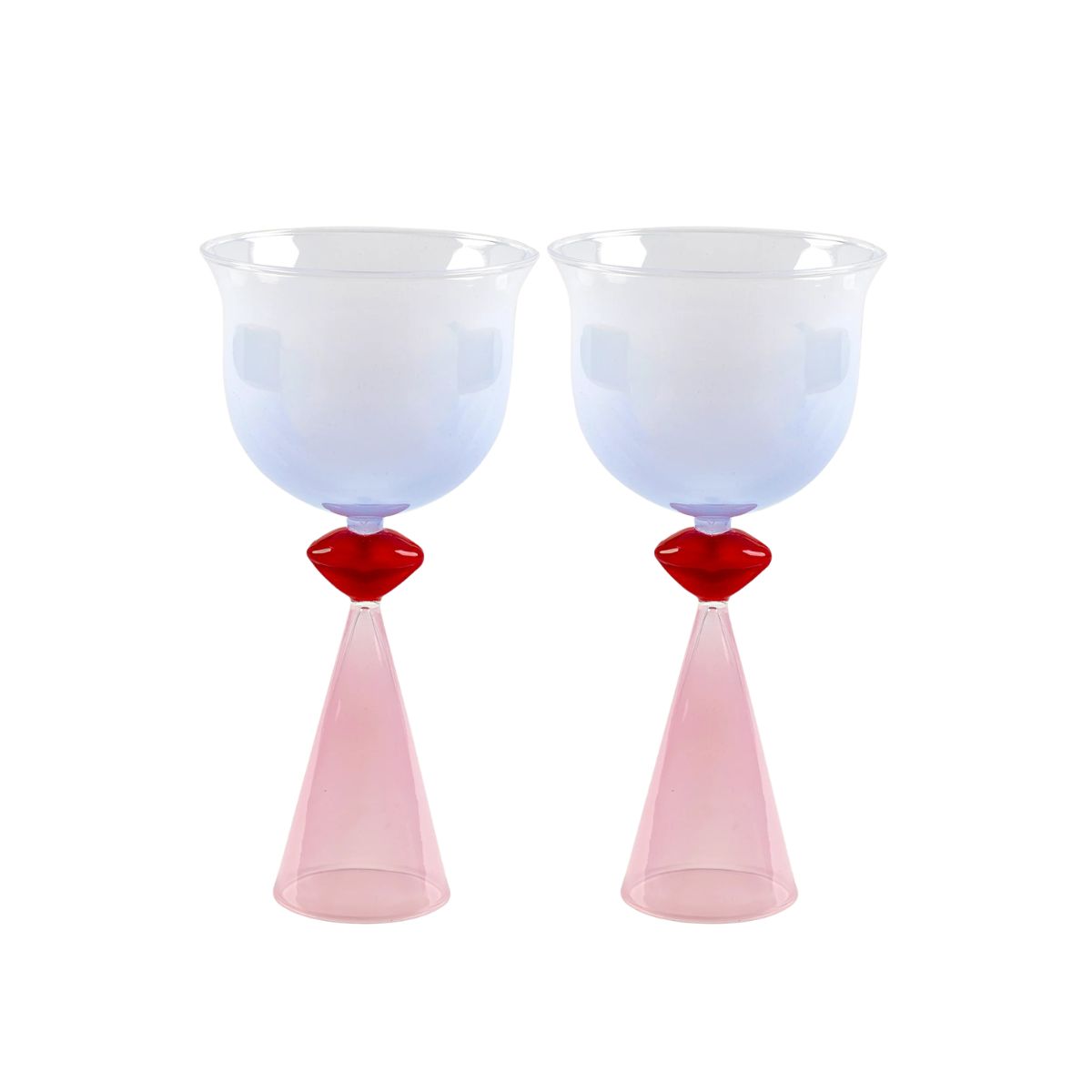 Eleanor Bowmer Lipshop Lips Tinted Wine Glasses - Set of 2 - Image 1