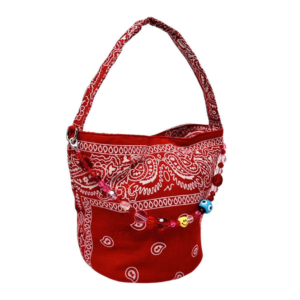 mamacita (9) The Everyday Bandana Bucket, Red - Smiley Charmed Edition - Image 1
