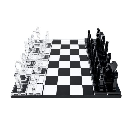 Pixel Black And White Acrylic Chess Set