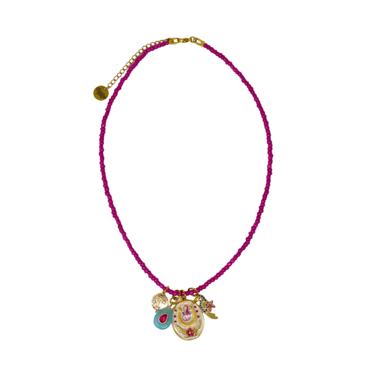 253 The Secret Garden Glass Bead Charm Necklace - Image 1
