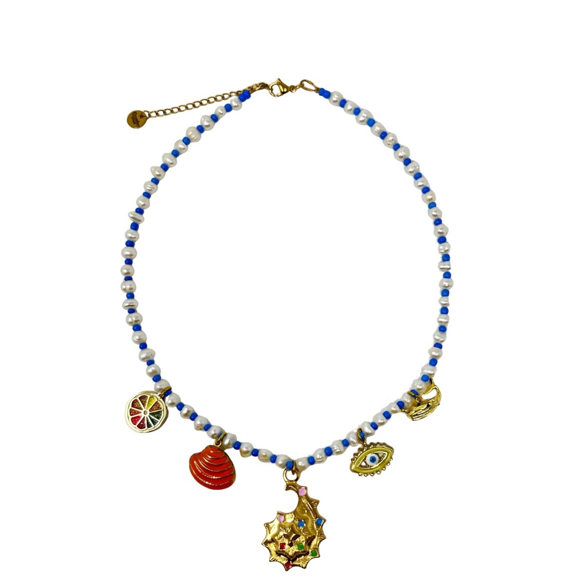 286 Sunlit Scallop Semiprecious Charm Necklace - Image 1