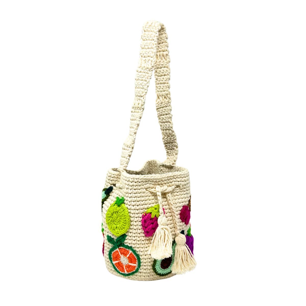 4 Bolsito Fruits Handmade Crochet Bag, Blanc - Image 1