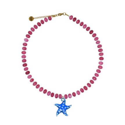 Aqua Star Semiprecious Charm Necklace