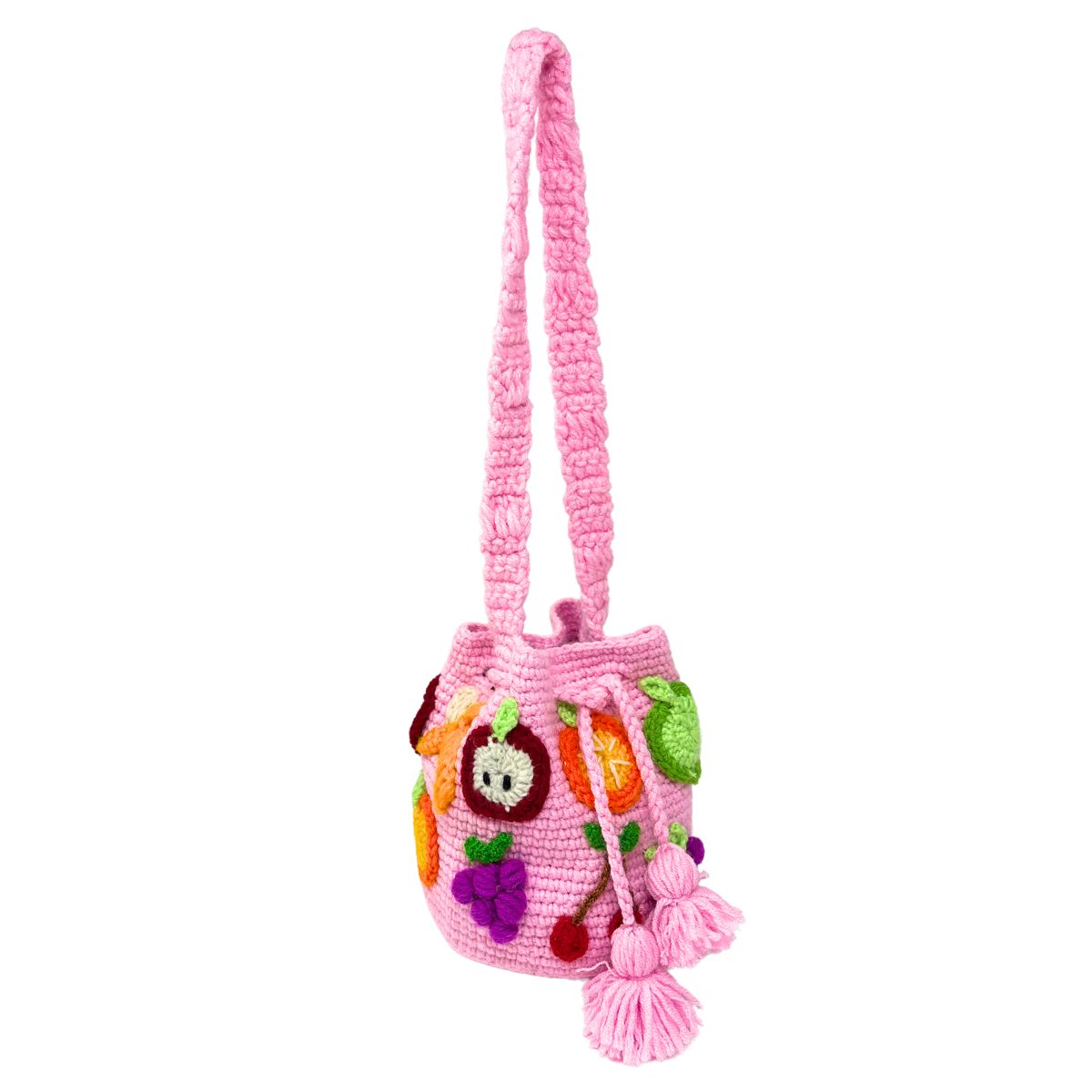 28 Bolsito Fruits Handmade Crochet Bag, Pink - Image 1