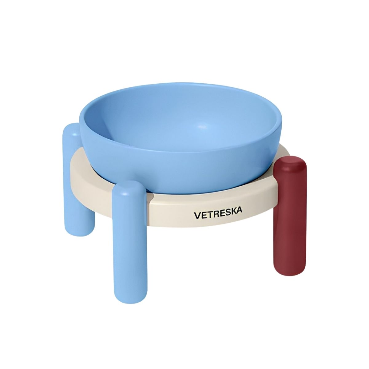 5 Vetreska Mist & Merlot Ceramic Pet Bowl And Mat Set, Medium - Image 1