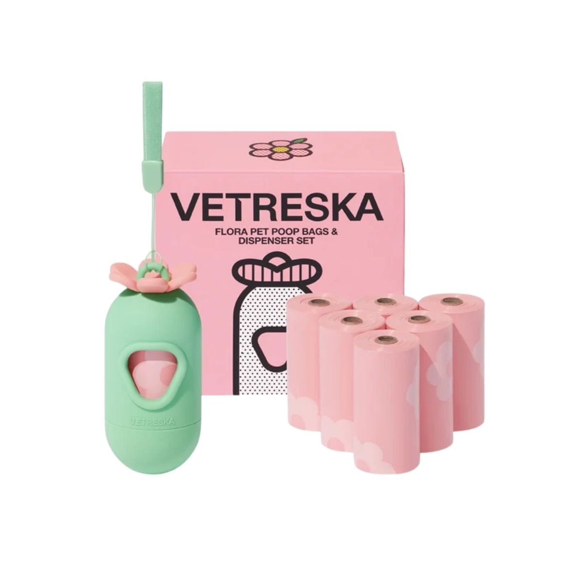 51 Vetreska Flora Poop Bags And Dispenser Set - Image 1