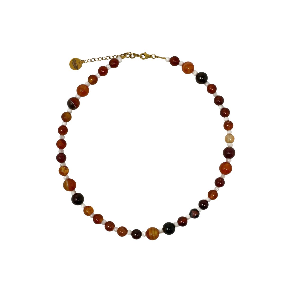 32 Terracotta Rhythm Semiprecious Necklace - Image 1