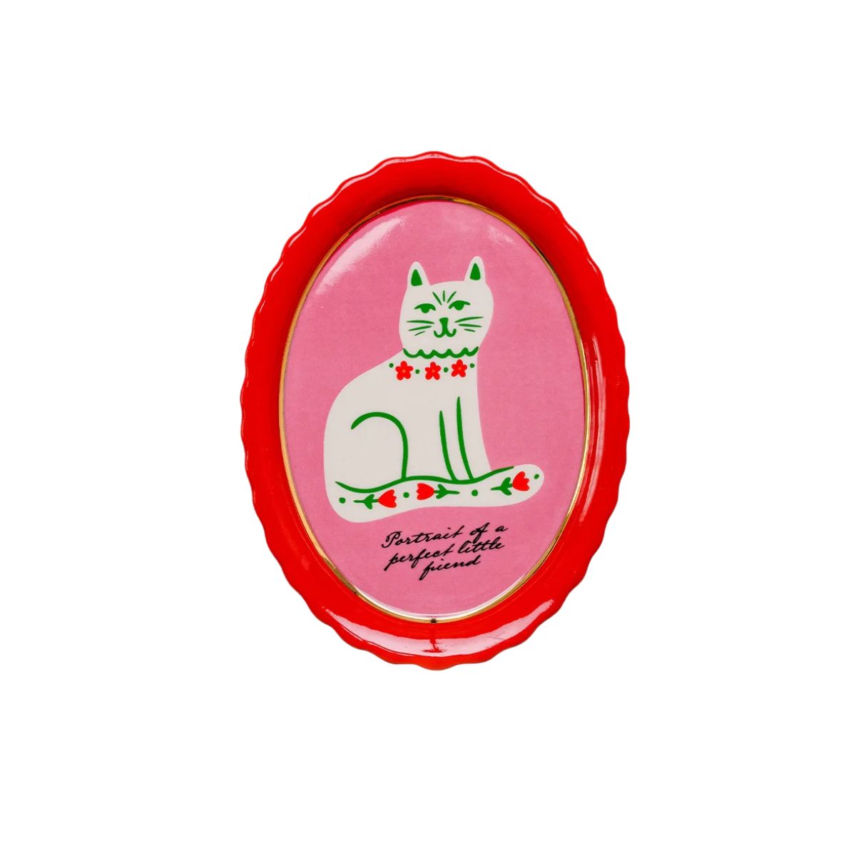 83 Oval Trinket Tray - Cat Portrait - Image 1