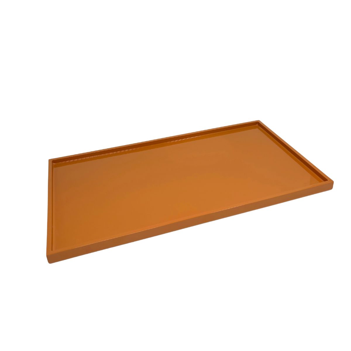 Decorim Trays Glazed Silence Rectangular Tray, Caramel - Image 1