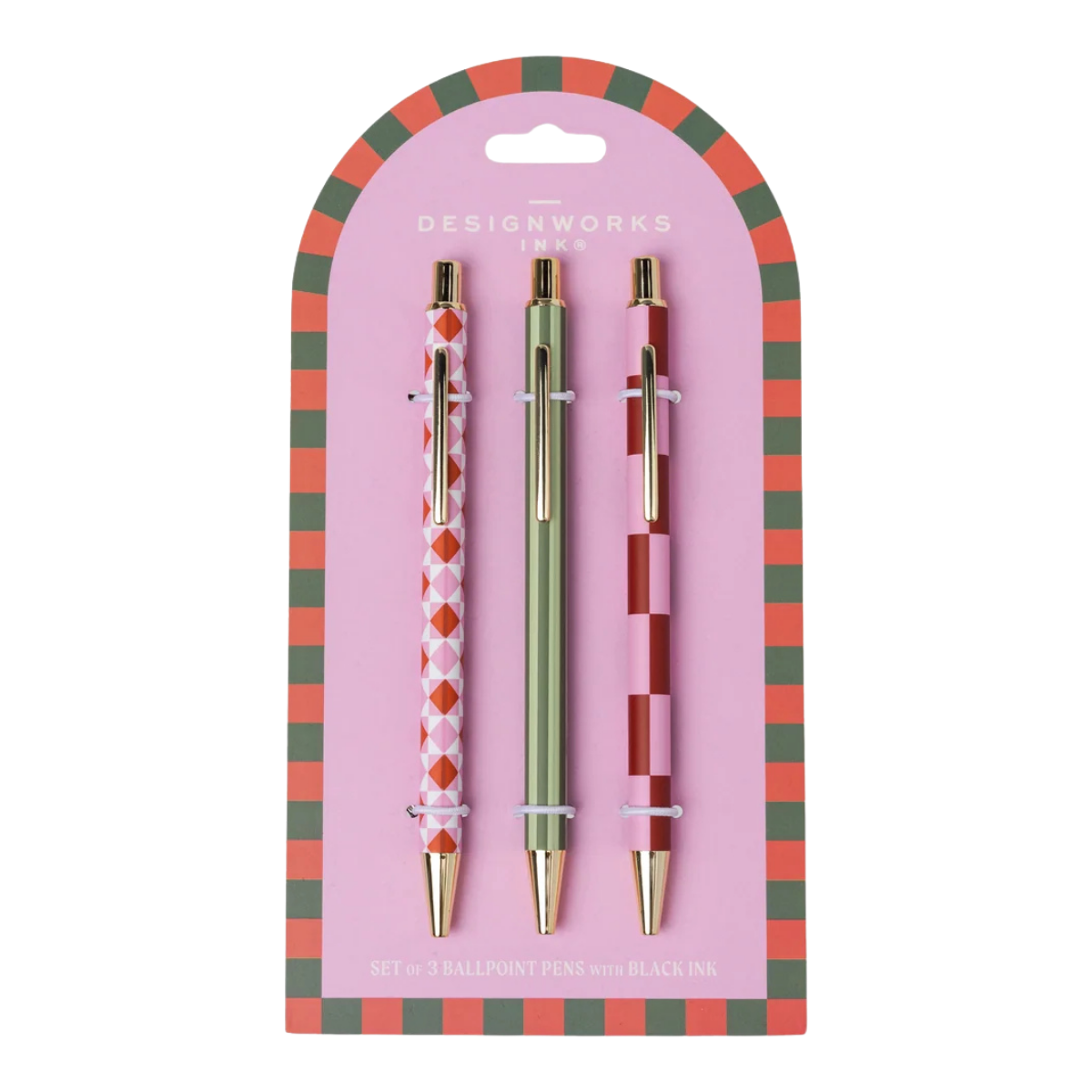 286 A Dopo Set Of 3 Pens - Diamond, Stripe, Check - Image 1