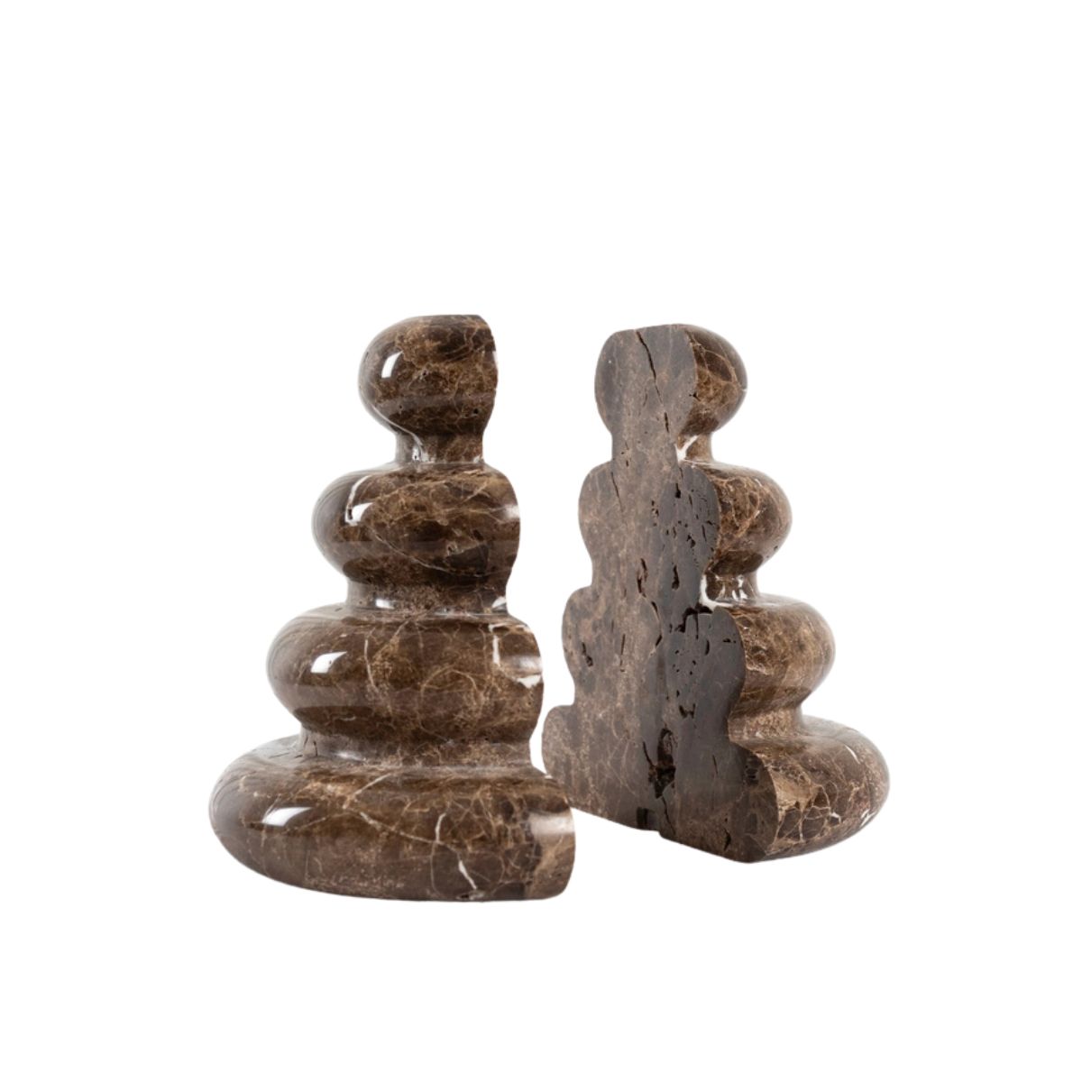 3 Bookend Dark Emperador Marble - Image 1