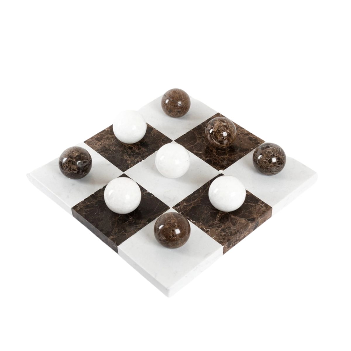 4 Three In A Row In Dark Emperador Marble And Scagliola - Image 1
